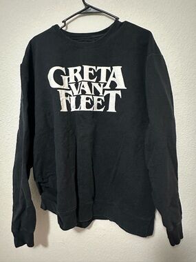 Source Unknown Greta Van Fleet Black Sweatshirt with White Logo